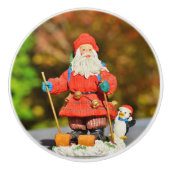 Santa Claus-versiering Keramische Knop (Voorkant)