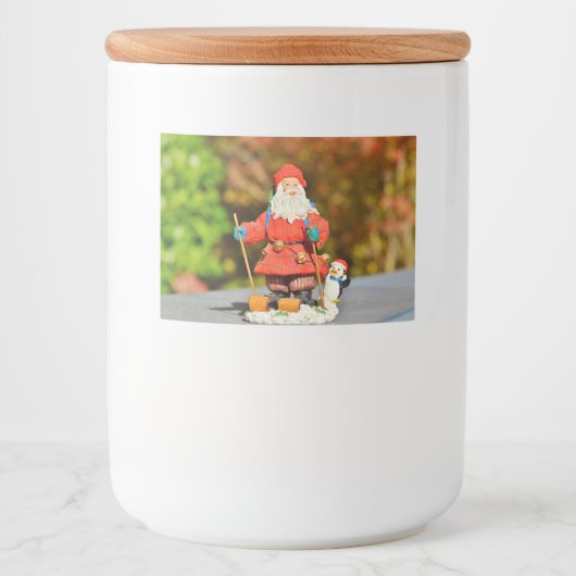 Santa Claus-versiering Voedselcontainer Etiket (Voorkant)