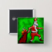 Santa Claus Vierkante Button 5,1 Cm (Voorkant /achterkant)