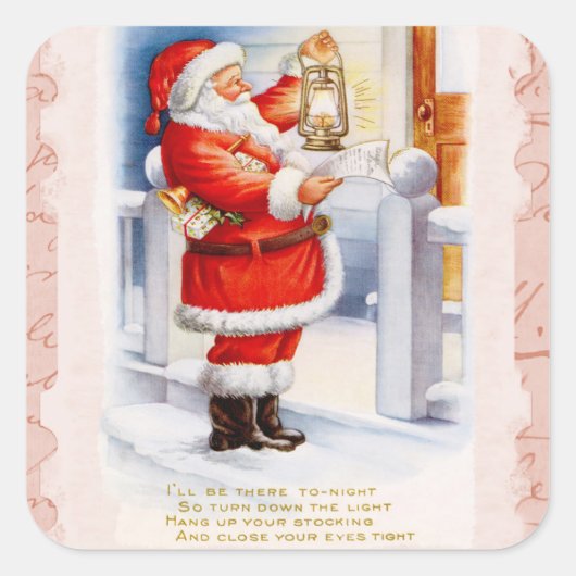 Santa Claus Vierkante Sticker (Voorkant)