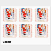 Santa Claus Vierkante Sticker (Vel)