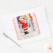 Santa Claus Vierkante Sticker (Envelop)