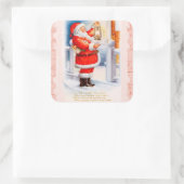 Santa Claus Vierkante Sticker (Tas)
