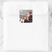 Santa Claus Vierkante Sticker (Tas)