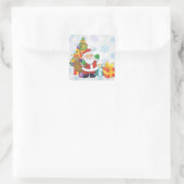 Santa Claus Vierkante Sticker (Tas)