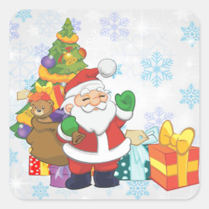 Santa Claus Vierkante Sticker