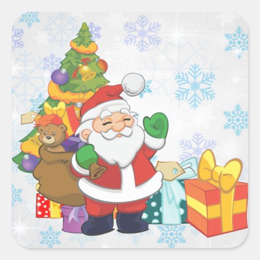 Santa Claus Vierkante Sticker (Voorkant)