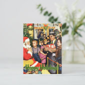 Santa Claus Vintage Christmas Briefkaart (Staand voorkant)