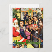 Santa Claus Vintage Christmas Briefkaart (Voorkant / Achterkant)