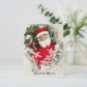 Santa Claus Vintage Christmas Briefkaart (Staand voorkant)