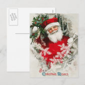 Santa Claus Vintage Christmas Briefkaart (Voorkant / Achterkant)