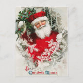 Santa Claus Vintage Christmas Briefkaart (Voorkant)