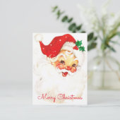 Santa Claus Vintage Kerstvakantie Briefkaart (Staand voorkant)