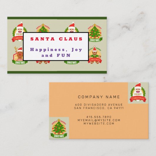 Santa Claus Visitekaartje (Voorkant / Achterkant)