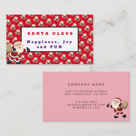 Santa Claus Visitekaartje (Voorkant / Achterkant)