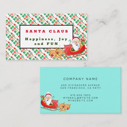 Santa Claus Visitekaartje (Voorkant / Achterkant)