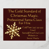 Santa Claus Visitekaartje Goud Briefkaart (Voorkant)