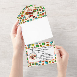 Santa Claus Visitekaartje Holiday Magic All In One Uitnodiging