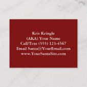 Santa Claus Visitekaartje Jumbo Big (Achterkant)