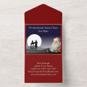 Santa Claus Visitekaartje Mailer All In One Uitnodiging (Binnen)