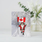 Santa Claus Visiting Canada Feestdagenkaart (Staand voorkant)