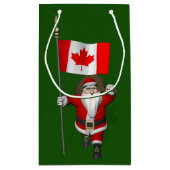 Santa Claus Visiting Canada Klein Cadeauzakje (Achterkant)