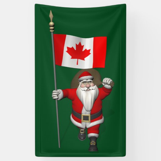 Santa Claus Visiting Canada Spandoek (Verticaal)