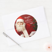 Santa Claus VOEG NAAM Geen Peking Round toe Ronde Sticker (Envelop)
