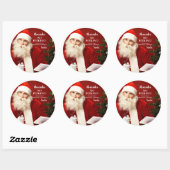 Santa Claus VOEG NAAM Geen Peking Round toe Ronde Sticker (Vel)