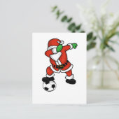 Santa Claus voetbal dab dans lelijke kerst T-shirt Feestdagenkaart (Staand voorkant)