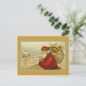 Santa Claus  Vrolijk Kerstfeest Briefkaart (Staand voorkant)