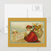 Santa Claus  Vrolijk Kerstfeest Briefkaart (Voorkant / Achterkant)