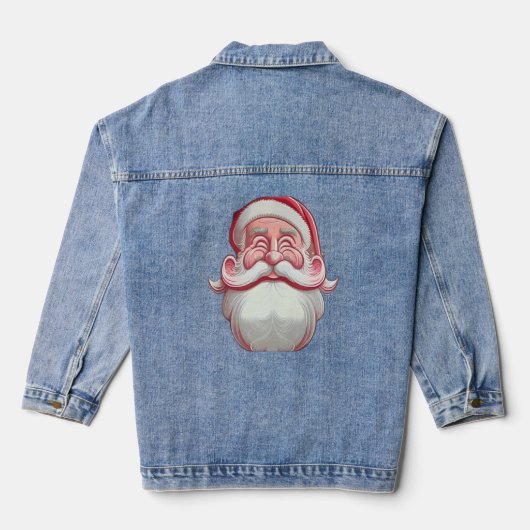 Santa Claus Vrouwen Denim Jas Denim Jacket (Achterkant)