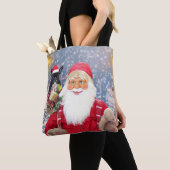 Santa Claus w kerstcadeaus French Bulldog Tote Bag (Dichtbij)