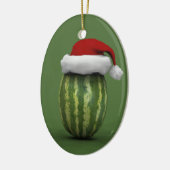 Santa Claus Watermelon Keramisch Ornament (Links)
