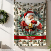  Santa Claus Waterverf Gooi voor Kerstmis Fleece Deken