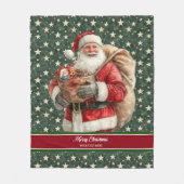  Santa Claus Waterverf Gooi voor Kerstmis Fleece Deken (Voorkant)