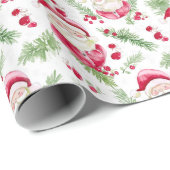 Santa Claus waterverf vrolijke vibe Cadeaupapier (Rol Hoek)