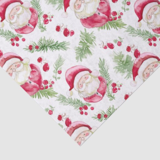 Santa Claus waterverf vrolijke vibe Tissuepapier (Detail)