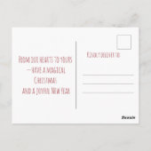 Santa Claus waving cheerfully from a snowy window Briefkaart (Achterkant)