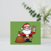 Santa Claus waving Feestdagenkaart (Staand voorkant)