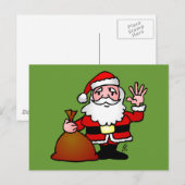 Santa Claus waving Feestdagenkaart (Voorkant / Achterkant)