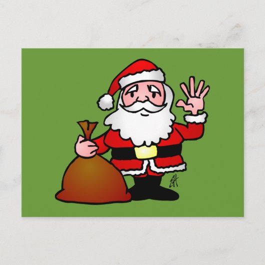 Santa Claus waving Feestdagenkaart (Voorkant)