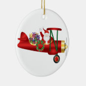 Santa Claus Waving on Biplane with Gifts Ornament (Rechts)