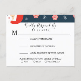 Santa Claus Wedding RSVP-kaart Uitnodiging Briefkaart