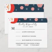 Santa Claus Wedding RSVP-kaart Uitnodiging Briefkaart (Voorkant / Achterkant)