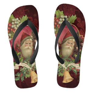 Santa Claus wens je een vrolijk kerstfeest toe Teenslippers