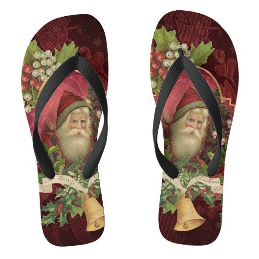 Santa Claus wens je een vrolijk kerstfeest toe Teenslippers (Voetbed)