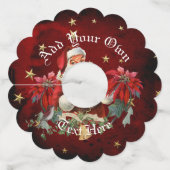 Santa Claus wens je een vrolijk kerstfeest toe Wijnglaslabel (Achterkant)