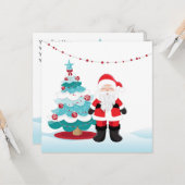 Santa Claus Wenskaart Kaart (Voorkant / Achterkant in situ)